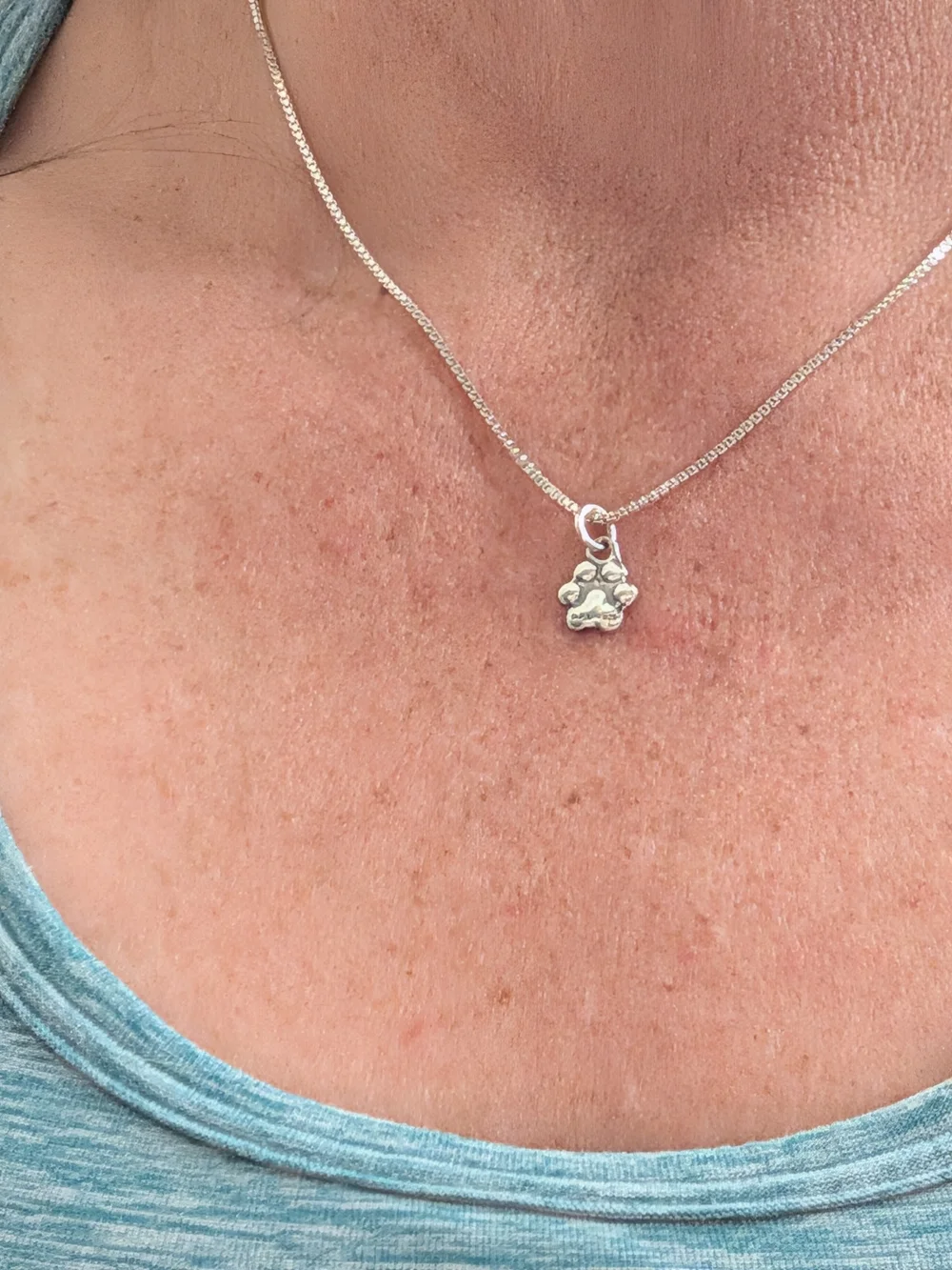 Puppy Love Paw Print Necklace 925 STERLING Silver -Pendan only optional chain